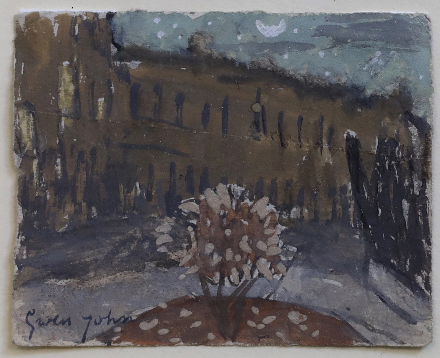 Gwen John (British, 1876-1939), Houses at Meudon, gouache on paper, 5.5 x 7cm